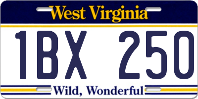 WV license plate 1BX250