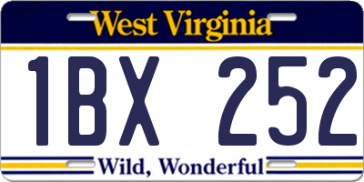 WV license plate 1BX252
