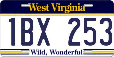 WV license plate 1BX253