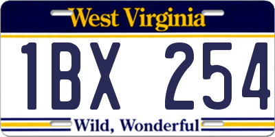 WV license plate 1BX254