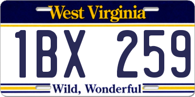 WV license plate 1BX259