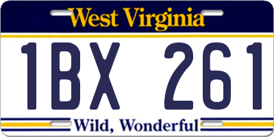 WV license plate 1BX261
