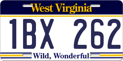 WV license plate 1BX262