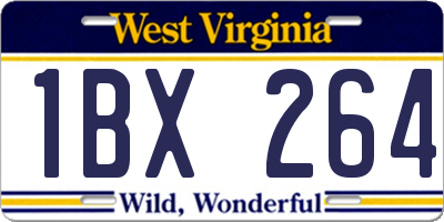 WV license plate 1BX264