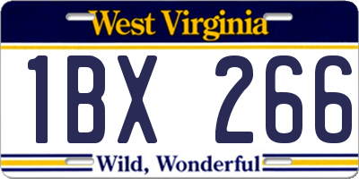 WV license plate 1BX266