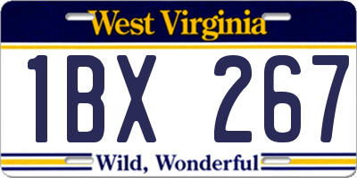 WV license plate 1BX267