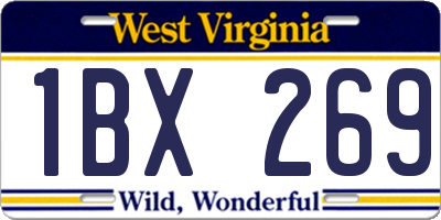 WV license plate 1BX269