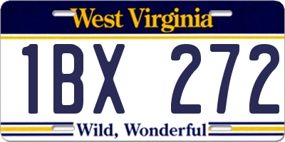 WV license plate 1BX272
