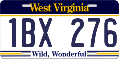 WV license plate 1BX276