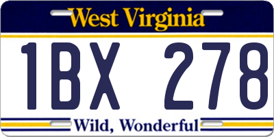 WV license plate 1BX278