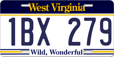 WV license plate 1BX279