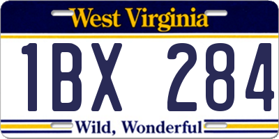 WV license plate 1BX284