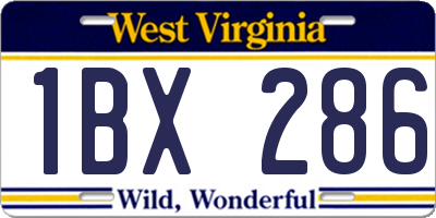 WV license plate 1BX286