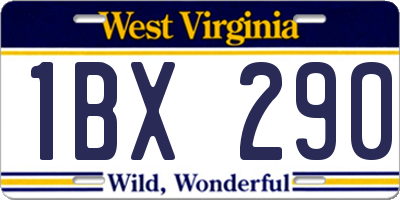WV license plate 1BX290