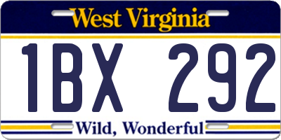WV license plate 1BX292