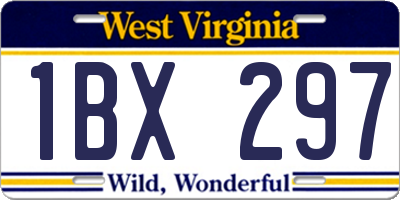 WV license plate 1BX297