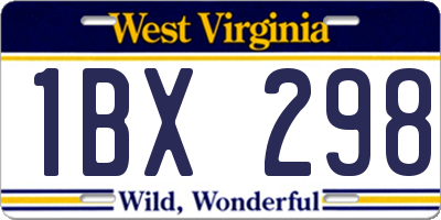 WV license plate 1BX298