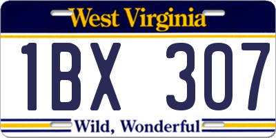 WV license plate 1BX307