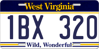 WV license plate 1BX320