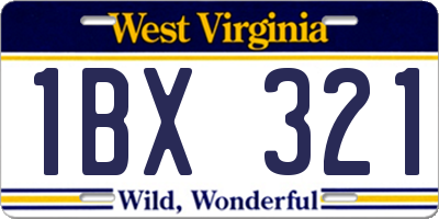 WV license plate 1BX321