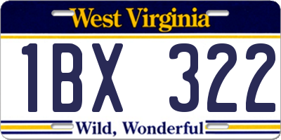 WV license plate 1BX322