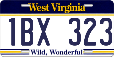 WV license plate 1BX323