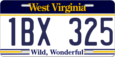 WV license plate 1BX325