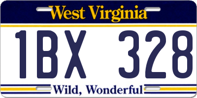 WV license plate 1BX328