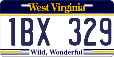 WV license plate 1BX329