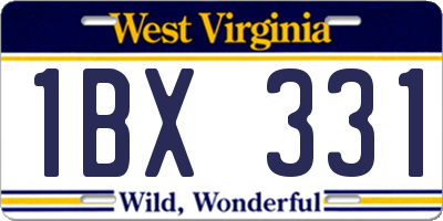 WV license plate 1BX331