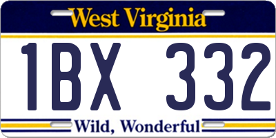 WV license plate 1BX332