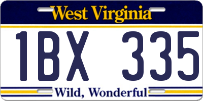 WV license plate 1BX335