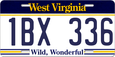 WV license plate 1BX336