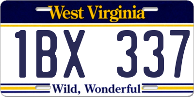 WV license plate 1BX337