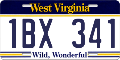 WV license plate 1BX341