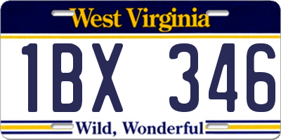 WV license plate 1BX346