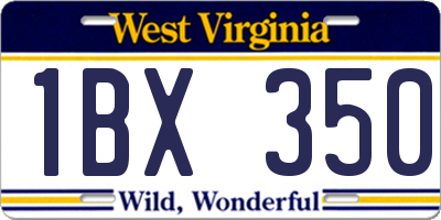 WV license plate 1BX350