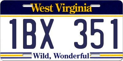WV license plate 1BX351