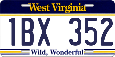 WV license plate 1BX352