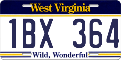 WV license plate 1BX364
