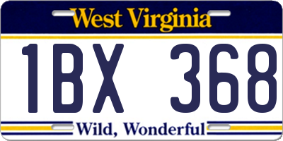 WV license plate 1BX368