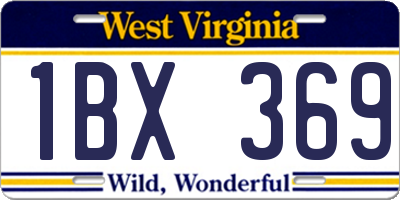 WV license plate 1BX369