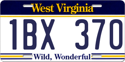 WV license plate 1BX370
