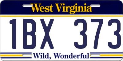 WV license plate 1BX373