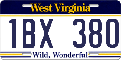 WV license plate 1BX380