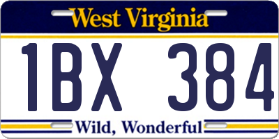 WV license plate 1BX384
