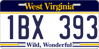 WV license plate 1BX393