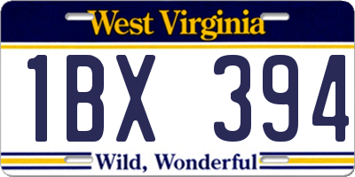 WV license plate 1BX394