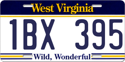 WV license plate 1BX395