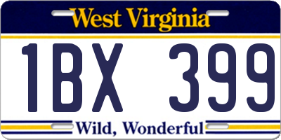 WV license plate 1BX399